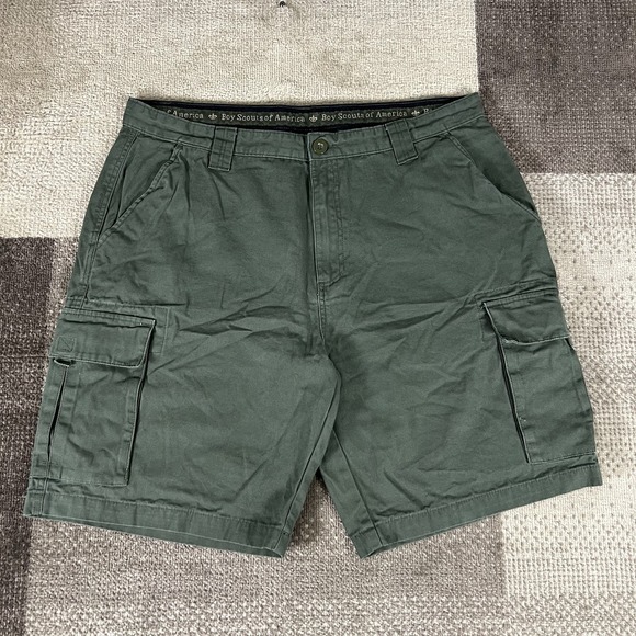 Boy Scouts of America Shorts Mens 40 Uniform Canvas Cargo Green Cotton Utility - Picture 1 of 7